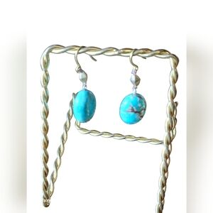 Faux Turquoise Drop Earrings.